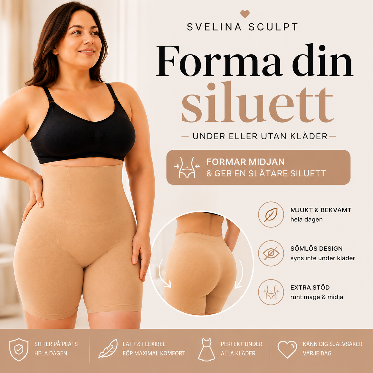 Svelina Sculpt – Högmidjade Formshorts
